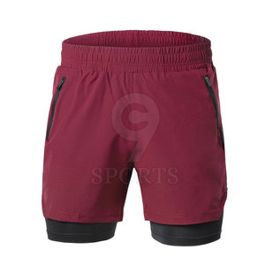 Pantalones cortos de gimnasio ligeros de marca personalizada para hombre, estilo informal de patrón sólido con cierre de cintura elástica, servicio OEM - Product Image 1