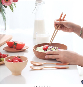 Cuenco de madera poco profundo-Cuenco para servir para decorar y desplazar el comedor-CUENCO DE MADERA ACACIA - Product Image 4