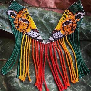 Collares de borla larga de pantera hechos a mano para mujeres y niñas, diseño de cuentas en forma de bola, estilo moderno para fiestas de boda, Mehendi - Product Image 4