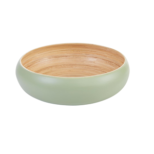 Joli design écologique bol de service en bambou filé vert saladier Style américain ustensiles de cuisine en gros du Vietnam - Product Image 1