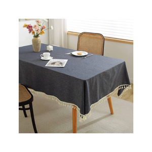 100% Coton Bohème Grisâtre Nappe 160 GSM Brodé Tissé Technique OEM pour 6 Places Indien Salle À Manger Décor GOTS Certifié - Product Image 2