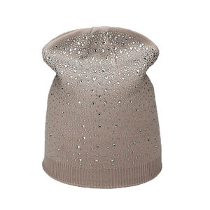 Gorro de punto OEM con diamantes, gorros personalizados con calavera y diamantes de imitación, gorros para hombre y mujer, gorros con diamantes de imitación para invierno - Product Image 3