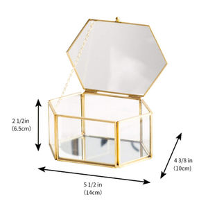 Boîte à bijoux d'exposition de haute qualité verre et métal artisanat boîte cosmétique décorative à collectionner à un prix abordable - Product Image 3