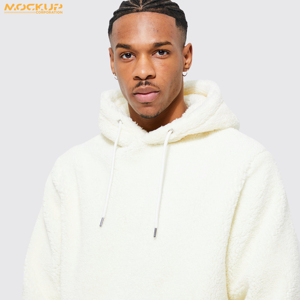 Haute qualité hommes polaire à capuche sur la tête à capuche pour hommes haute qualité chaud moelleux à capuche mâle - Product Image 2