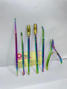 Empujador de cutículas de uñas de acero inoxidable de doble punta Piel muerta Manicura Pedicura Empujadores Esencial Nail Art Cuchara Removedor Nipper - Product Image 4