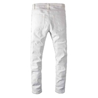 Nouveau jean en denim délavé personnalisé avec logo, style hip-hop, pour hommes, grandes tailles, haute qualité