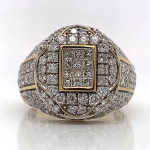 SPECIAL ORDER 925 Sterling Silver Classic <b>Iced</b> Out Moissanite Prong Setting Brilliant Round Cut Diamond Champion <b>Ring</b> for Unisex - Product Image 1