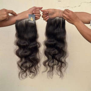 Paquet de cheveux humains tissés au temple indien brut, paquet de cheveux bruts bouclés, paquets de cheveux à ondulation profonde avec perruques HD Lace Front - Product Image 2