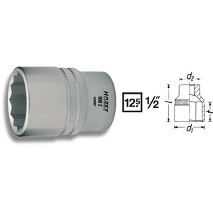 HAZET 900Z Inserto de Llave de Tubo de 12 Puntas de 1/2 Pulgada, Ancho de Llave de 32 mm, Longitud de 50 mm - Product Image 4
