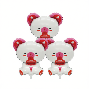 Ballons en aluminium pour fête, motif ours rose, 33,5x48cm, sac de 12 pièces - Product Image 2