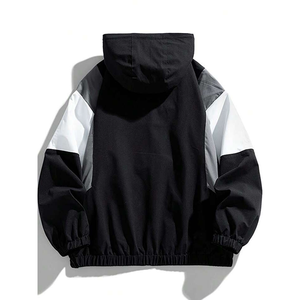 OEM personalizado azul marino ligero impermeable cortavientos chaqueta con capucha para hombre Cordura suave Shell a prueba de viento resistente al agua sólido - Product Image 4