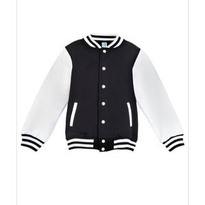 2025 nuevas chaquetas universitarias Letterman para niños con mangas largas de algodón relleno de decoración teñida lisa - Product Image 2