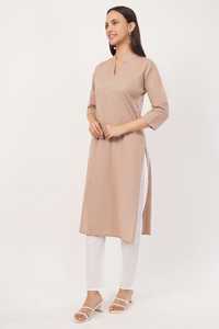 Trendmalls High Quality <b>Women's</b> Embossed Stretchable Cotton Fabric Casual Ethnic Wear Diwali All Seasons Daily Use Long <b>Kurta</b>. - Product Image 5