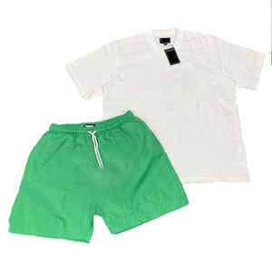 Ensemble de vêtements d'été deux pièces pour hommes avec logo personnalisé imprimé short léger et respirant avec t-shirt - Product Image 1