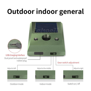 Repeller per animali domestici impermeabile a ultrasuoni da esterno con luce rossa a LED per spaventare e controllare gli animali Repeller animale solare - Product Image 6
