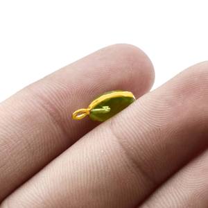 Faceted Oval Peridot Quartz Gemstone Charm Gold Electroplated Single <b>Bail</b> <b>Pendant</b> (8x10mm) Jewelry - Product Image 3
