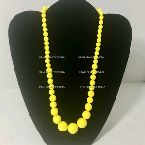 2024 joyería de moda al por mayor Vintage resina azul borla larga gran gota colgante pendientes de resina con cuentas para mujer joyería - Product Image 5