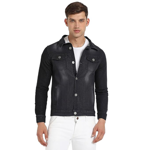 Vente de gros Jeans de qualité supérieure Vestes en jean stylées Veste en jean en coton pour homme Veste en jean décontractée avec impression de logo personnalisé pour hommes - Product Image 3