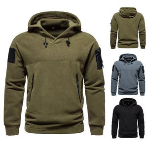 Jersey de manga larga Sudadera con capucha de mezcla de lana suave Jersey con cremalleras cortas y bolsillos laterales - Product Image 6