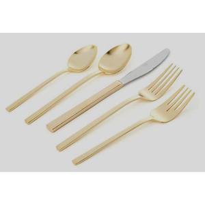 Reusable Stainless Steel Wedding Banquet <b>Gold</b> Plated Cutlery With Designer Cutipol Long Handle Spoon and Fork Set - Product Image 5