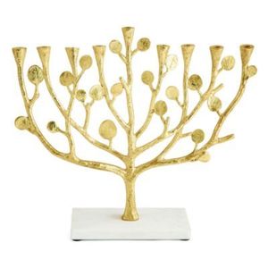 Hanukkah Menorah Avec 9 Branches 14cm Chandelier Juif Hanoukka Bougeoir pour Décor De Noël En Métal De Mariage Bougeoir - Product Image 3