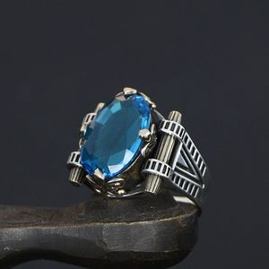 Azuris Custom Logo 925 Sterling <b>Silver</b> Ottoman Style Men's <b>Ring</b> Naturel Black Stone Handmade in Turkey VALKH1513 - Product Image 2