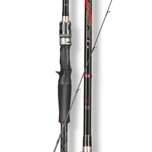 HSD alat pancing, tongkat memancing 2 bagian ujung 1.55m-2.58m lemparan berputar untuk air asin dan air tawar