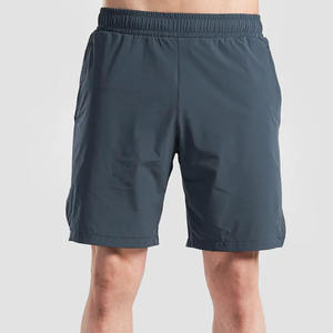 Pantalones cortos de verano de poliéster 100% de alta calidad para hombre, patrón sólido bordado, cintura media, cierre de cordón, pantalones cortos de algodón transpirable - Product Image 1