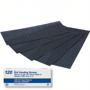 Écran de ponçage à grain 120, longueur 280 mm et largeur 105 mm, pour ponçage manuel, artisanat, lot de 10 - Product Image 2