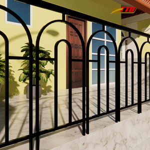 Rampe de balcon en fer forgé moderne avec des détails artistiques forgés à la main pour la décoration intérieure et extérieure de balcon de luxe - Product Image 2