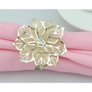 Ensemble de 3 anneaux de serviette de mariage de luxe en argent plaqué or de haute qualité, finition cuivre antique poli brillant, métal robuste - Product Image 6