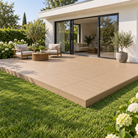 Panneaux de terrasse en WPC pour extérieur avec structure en acier carré 1m x 1m pour extensions de terrasse et aménagement de terrasses autour d'une piscine de jardin