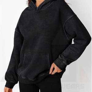 Sudadera con Capucha Extra Grande para Mujer, Estilo Vintage, Lavado Ácido, Diseño Personalizado, Nueva Llegada - Product Image 3