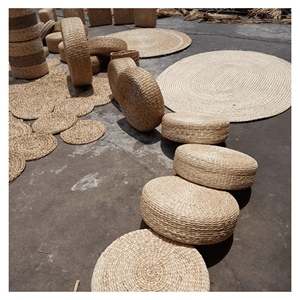 Water Hyacinth Cushion <b>Pad</b> Woven hyacinth seat <b>pad</b> with fabric backing for <b>chair</b> comfort and home décor Vietnam - Product Image 1