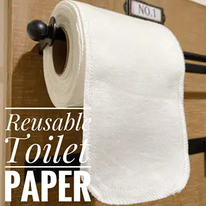 可重复使用的卫生纸、坐浴盆毛巾、白色无纸纸巾环保可洗零废物替代可生物降解