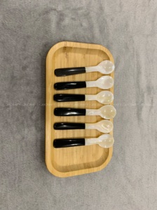 Restaurant de luxe Dîner d'hôtel Combinaison de nacre de corne de buffle et de nacre Cuillère à caviar Cuillère à caviar 12cm - Product Image 3