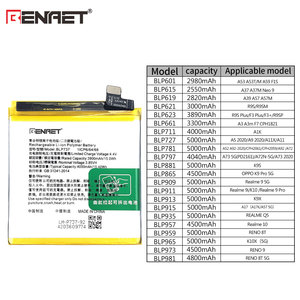 Batterie Ricaricabili di Ricambio OEM Nuove di Fabbrica 4000mAh BLP737 a 0 Cicli per <span class=keywords><strong>OPPO</strong></span> <span class=keywords><strong>Reno</strong></span> <span class=keywords><strong>2Z</strong></span> <span class=keywords><strong>Reno</strong></span> 2F con MSDS - Product Image 3