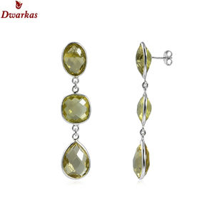 คลาสสิกหรูหรา925สเตอร์ลิงเงินธรรมชาติควอตซ์อัญมณีลดลงชุดฝาต่างหูสำหรับผู้หญิงของขวัญแต่งงานเครื่องประดับอินเทรนด์ - Product Image 1