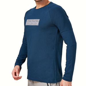 T-shirt pour homme à manches longues, coupe ajustée, en polyester/coton tricoté de haute qualité, logo personnalisé, service OEM, anti-UV - Product Image 3