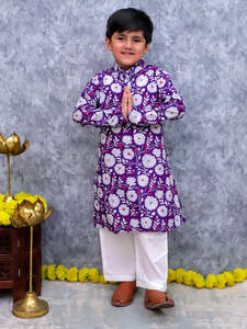 Pijama Kurta de algodón al por mayor para niños | Conjunto étnico ligero de uso diario y ropa de Fiesta | Hecho EN LA India - Product Image 5