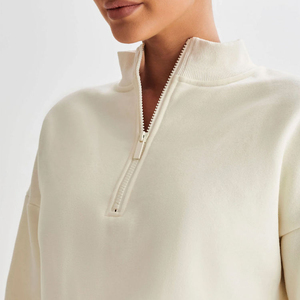 Sweat à capuche oversize à manches longues pour femme de qualité supérieure Logo personnalisé Pull intégral avec polaire française Fabriqué en coton polyester - Product Image 2