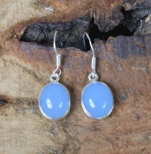 ต่างหูพลอยคาลซิโดนีสีเงินสเตอริ925สไตล์โบฮีเมียนต่างหูสำหรับงานครบรอบของผู้หญิง - Product Image 4