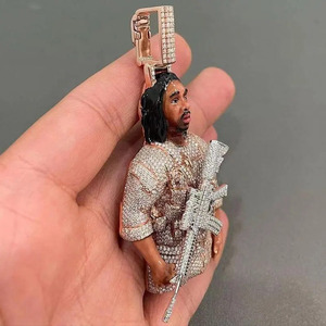 Custom 925 <b>Silver</b> Fine <b>Cross</b> Pendant Hip Hop Style Iced Street Fashion Design Diamond Moissanite Personalized Pendants Charms - Product Image 2