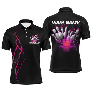 Fashion Lightning <b>Bowling</b> Graphic Polo <b>Shirts</b> For <b>Men</b> Custom Name 3D Printed Lapel Button Polo <b>Shirt</b> Trend Streetwear Sports Tee - Product Image 3