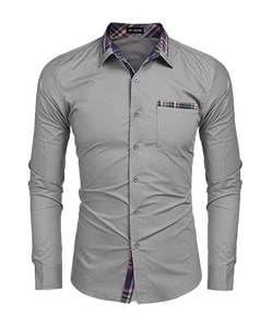 Best Selling <b>Men's</b> Stylish Slim Design Long Sleeve Formal Casual <b>Shirt</b> Anti-Wrinkle Breathable Plain Dyed Cotton Fiber for - Product Image 1