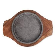 Plato de chisporroteo de hierro fundido con Base de madera de primera calidad para servir en restaurante y comedor en casa, plato de parrilla caliente, utensilios para servir - Product Image 5