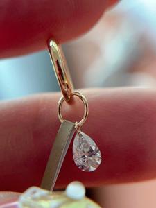 Pendientes de Oro Sólido de 14K con Diamantes Sintéticos Cultivados en Laboratorio, Certificados por IGI, Corte Brillante, Color Blanco D, para Mujer, Modernos, para Boda o Compromiso - Product Image 4