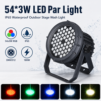 Projecteur LED Par 54x3W RGBW IP65 Étanche Ra90 à Activation Sonore pour Scène Extérieure, Éclairage de Lavage DMX512 pour Scène, Parc, Bâtiment
