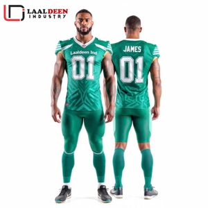 ชุดยูนิฟอร์มอเมริกันฟุตบอลคุณภาพสูงแบบกำหนดเอง แห้งเร็ว ระบายอากาศดี ลายเสือดาว พร้อมโลโก้สโมสร ชื่อทีม ลดราคา - Product Image 1