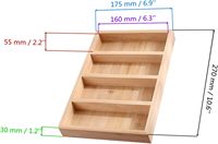 1 Pack Présentoir à Lunettes 4 Emplacements en Bois de Mangue, Boîte de Rangement pour Lunettes, Organisateur de Présentation pour la Maison ou le Bureau